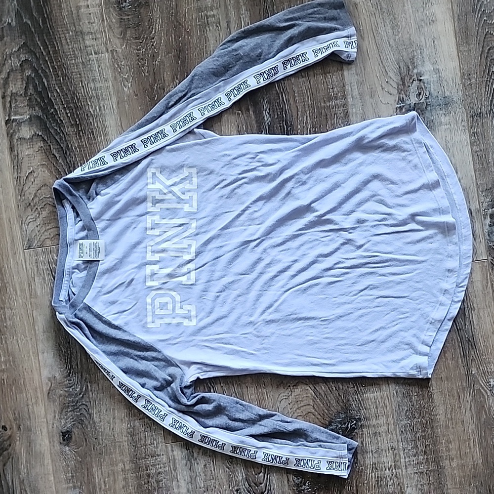 PINK baseball sleeve top